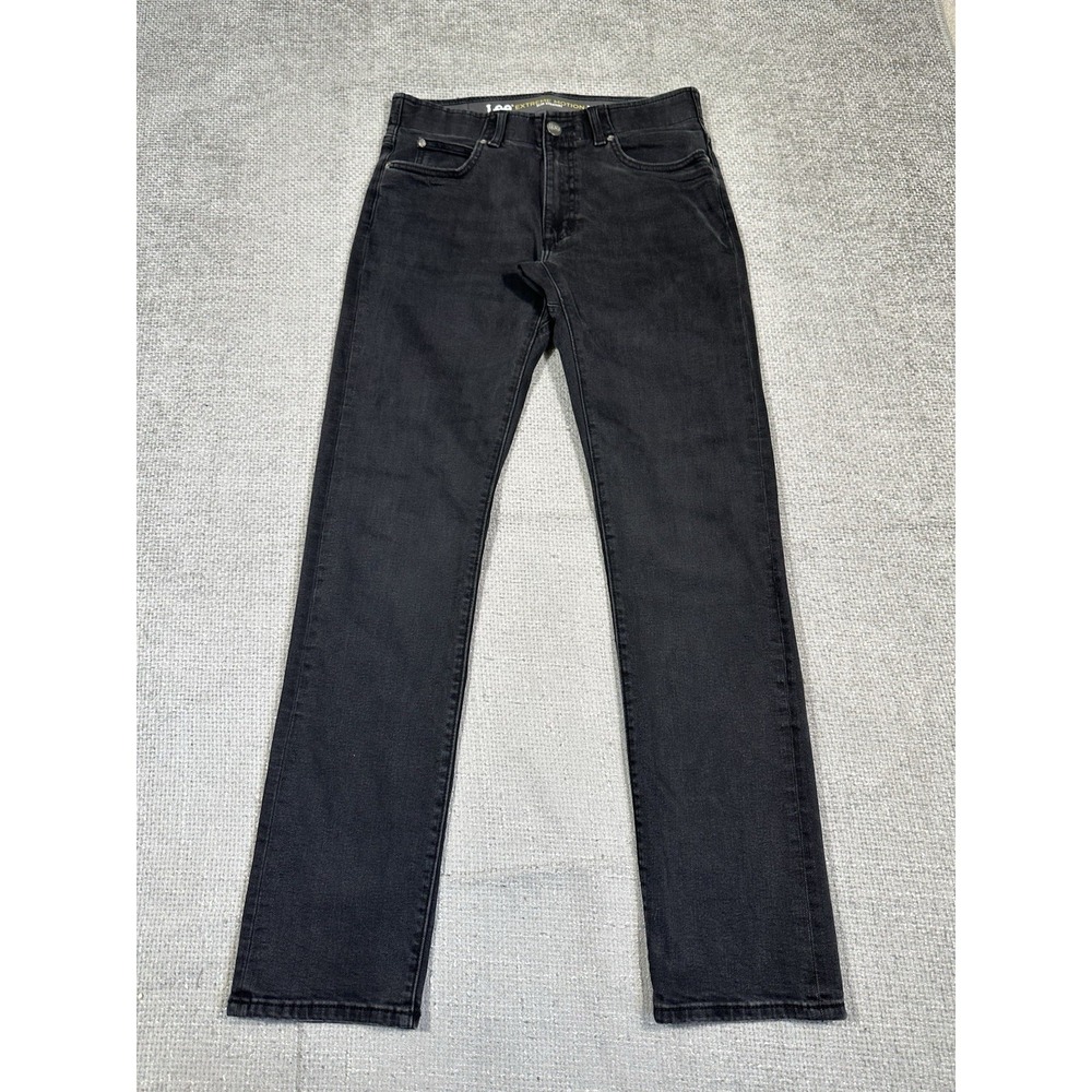 Lee Jeans Mens‎ 32x33 Black Extreme Motion Slim Straight MVP Stretch Denim